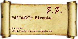 Pödör Piroska névjegykártya